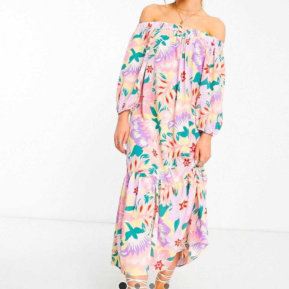 ASOS design off the shoulder maxi dress